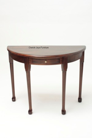 Code: WLL 153-M Name: Round Fronted Table Size: W=100 x D=46 x H=72 cm Wood: Solid Mahogany wood.﻿